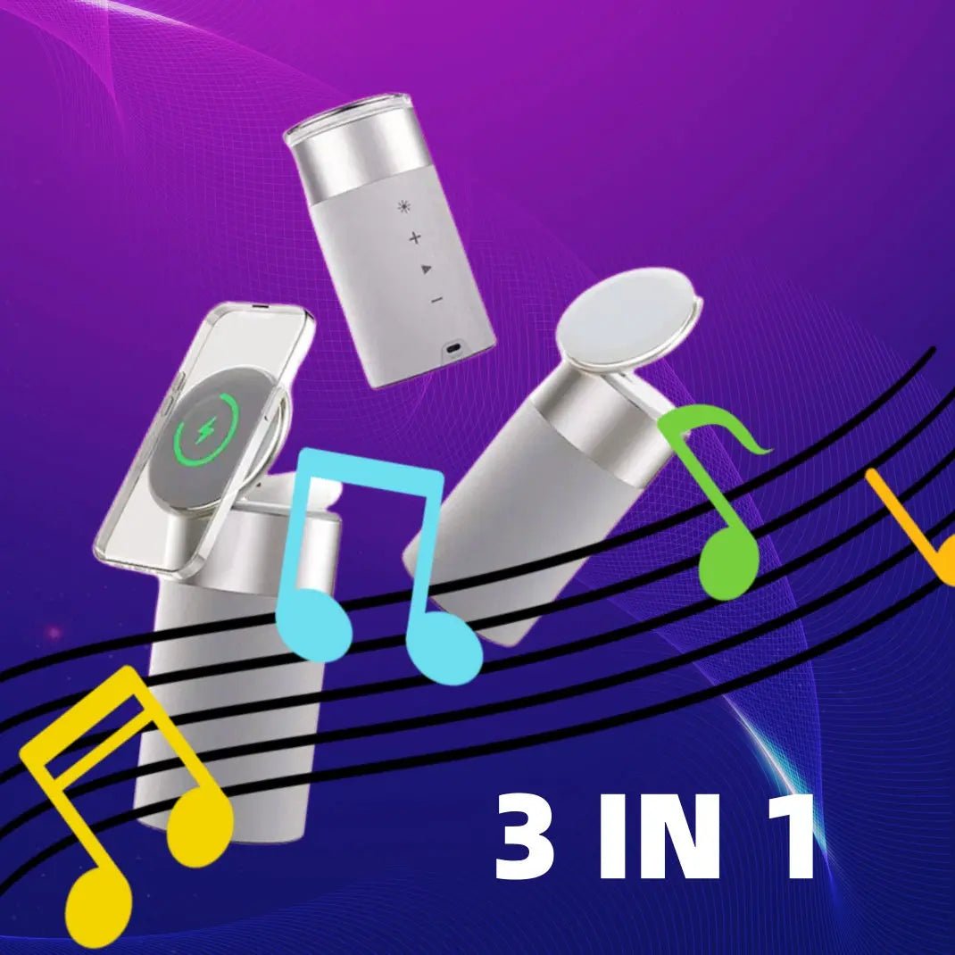 3 In 1 Multi - Function IPhone And AirPods Wireless Charger Portable Bluetooth Speaker With Touch Lamp For Home And Office - KilimanjaroStore.KilimanjaroStore.