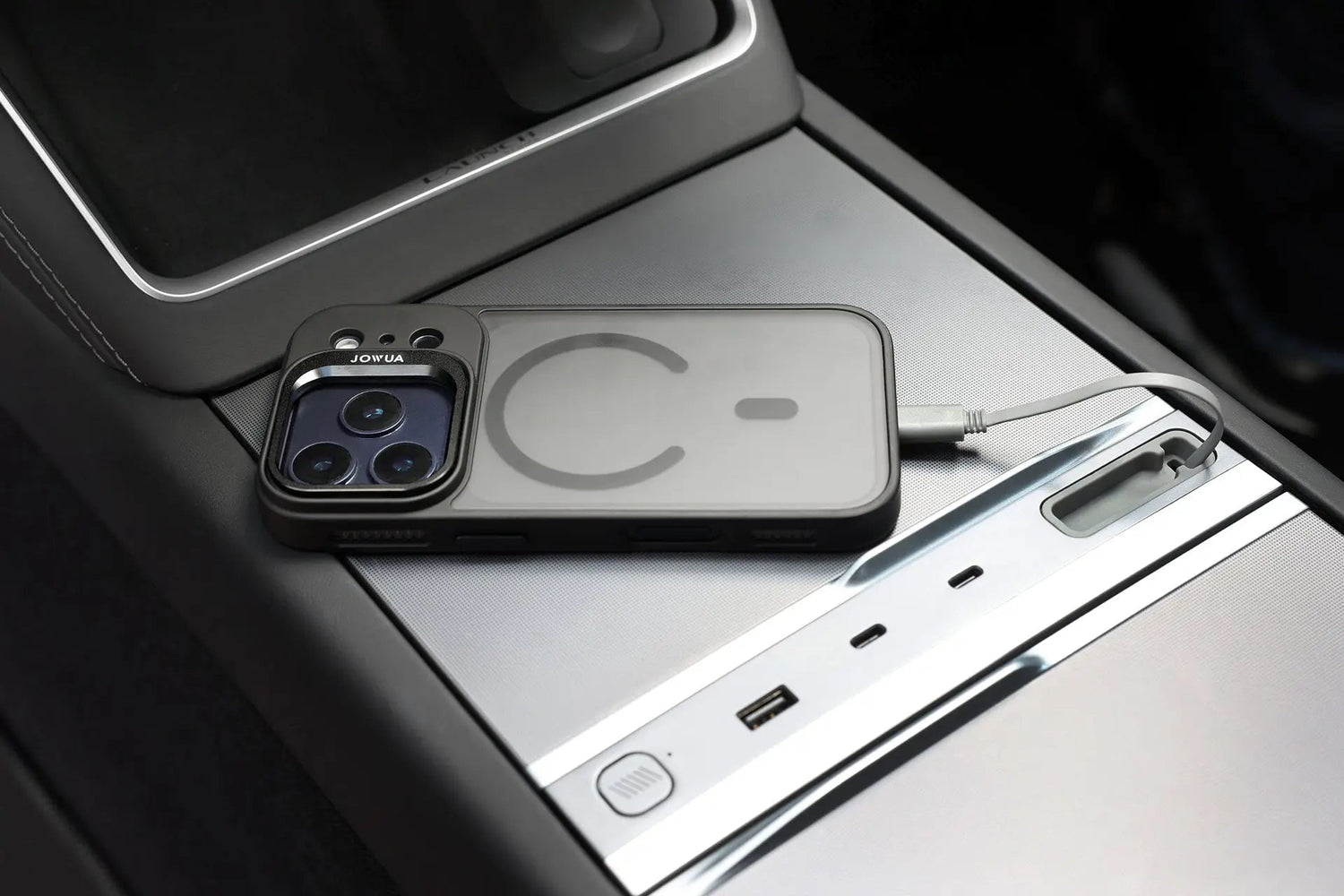 iPhone Case for Tesla Car Mount with MagSafe + Phone Tether Tab Set (iPhone 17 Series) - KilimanjaroStore.JOWUA