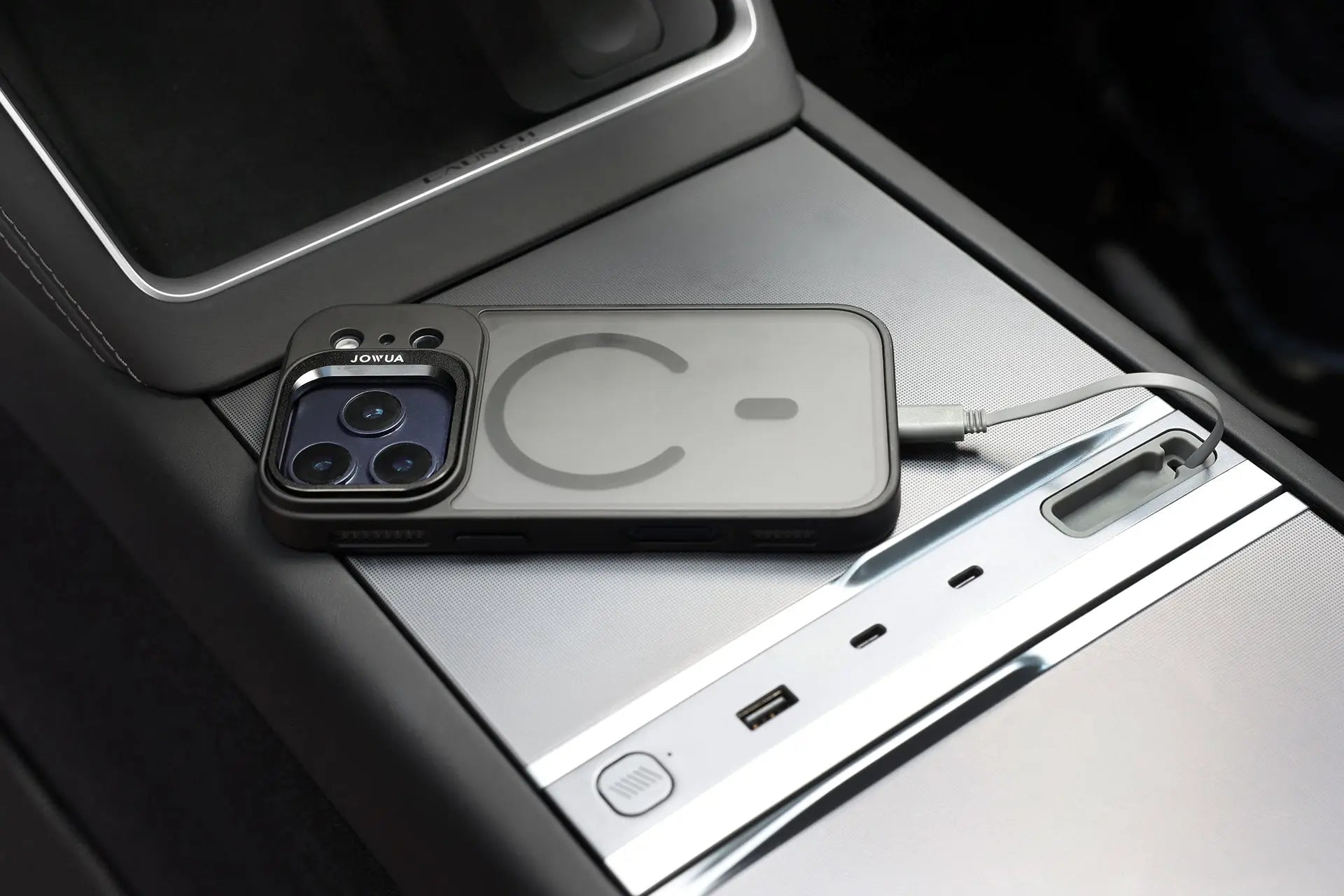 iPhone Case for Tesla Car Mount with MagSafe + Phone Tether Tab Set (iPhone 17 Series) - KilimanjaroStore.JOWUA