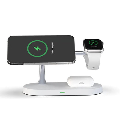 Multifunctional Five - In - One Magnetic Wireless Charging Watch Headset Desktop Mobile Phone Holder Charger 15W Fast Charge - KilimanjaroStore.KilimanjaroStore.