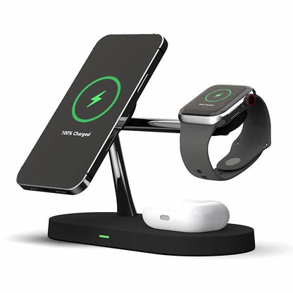 Multifunctional Five - In - One Magnetic Wireless Charging Watch Headset Desktop Mobile Phone Holder Charger 15W Fast Charge - KilimanjaroStore.KilimanjaroStore.