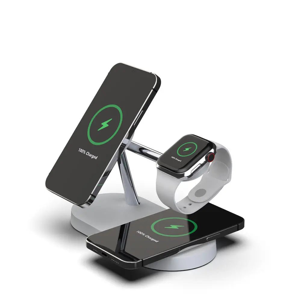 Multifunctional Five - In - One Magnetic Wireless Charging Watch Headset Desktop Mobile Phone Holder Charger 15W Fast Charge - KilimanjaroStore.KilimanjaroStore.