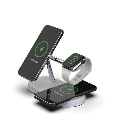 Multifunctional Five - In - One Magnetic Wireless Charging Watch Headset Desktop Mobile Phone Holder Charger 15W Fast Charge - KilimanjaroStore.KilimanjaroStore.