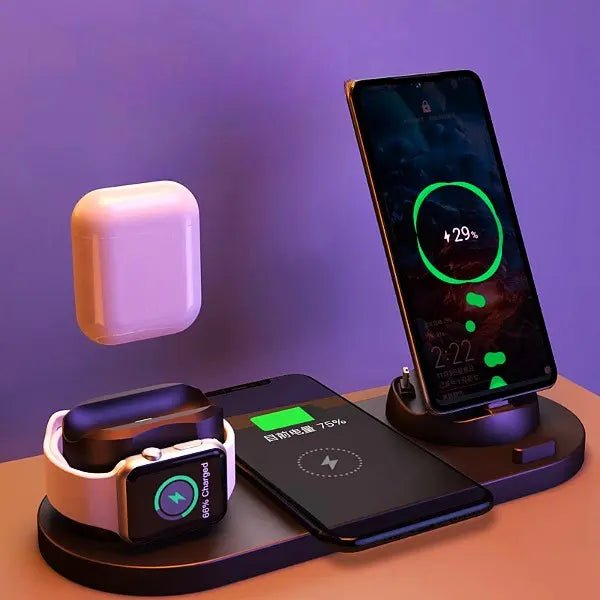 Wireless Charger For IPhone Fast Charger For Phone Fast Charging Pad For Phone Watch 6 In 1 Charging Dock Station - KilimanjaroStore.KilimanjaroStore.