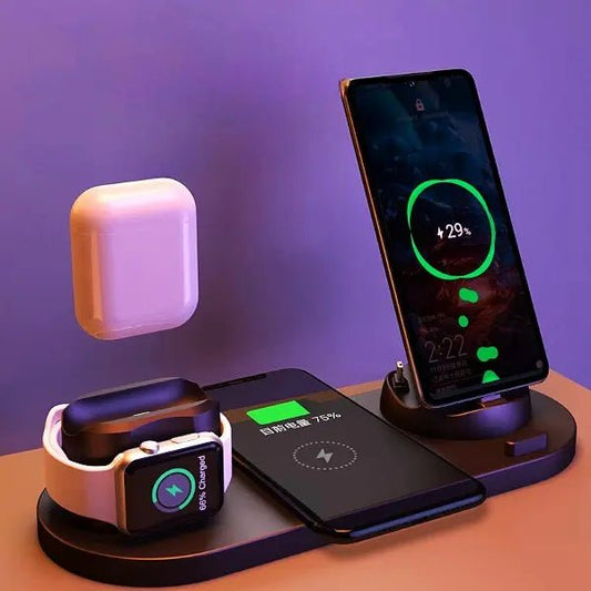 Wireless Charger For IPhone Fast Charger For Phone Fast Charging Pad For Phone Watch 6 In 1 Charging Dock Station - KilimanjaroStore.KilimanjaroStore.